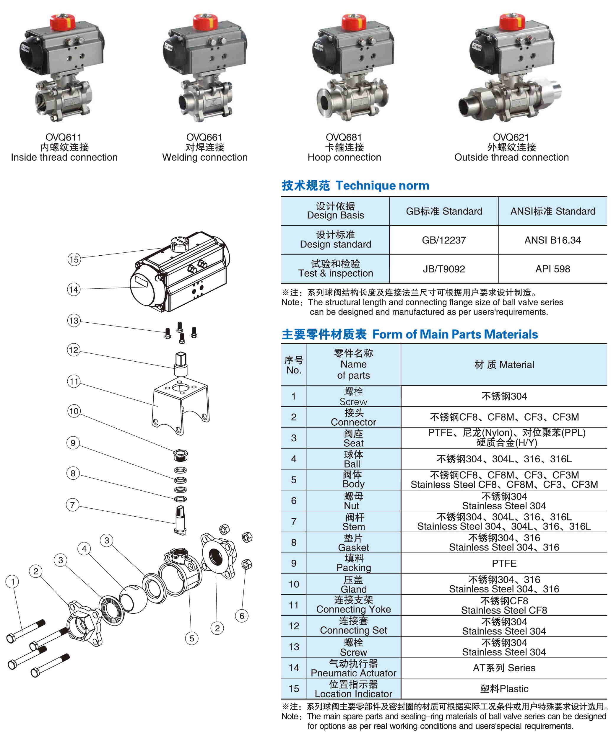 Q611气动丝扣球阀